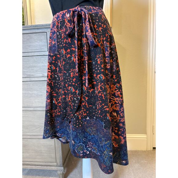 Anthropologie Maeve | Floral Terry Faux Knit Wrap Skirt | Med - Picture 5 of 12